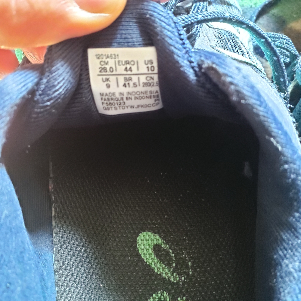Asics Blue and Green Athletic Shoes - Picture 2 of 6